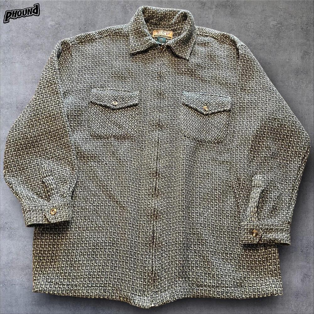Vintage EXP Jeans By Express Jacket Mens Large Gray Cotton Woven Zip Shacket 90s